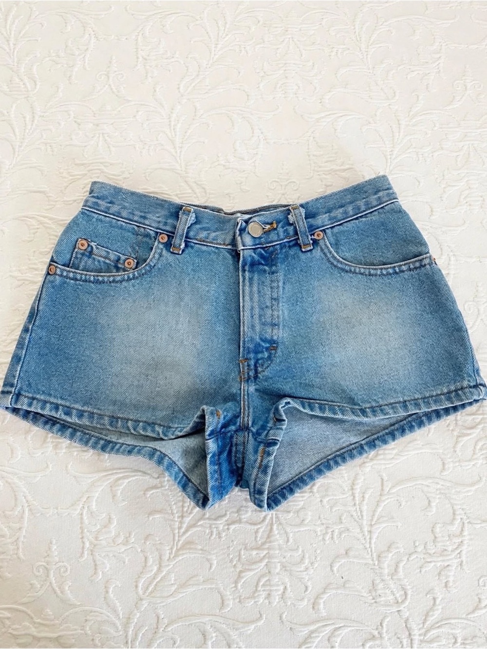 Moda Light Blue Mid-Rise Denim Short Shorts Vintage EXCELLENT